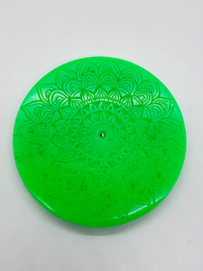 Neon Green Mandala Incense Holder