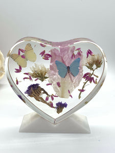 Dried Flowers Heart With Stand