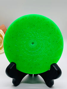 Neon Green Mandala Incense Holder