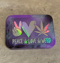Load image into Gallery viewer, “Peace, Love, Weed” Pocket Roller Tray