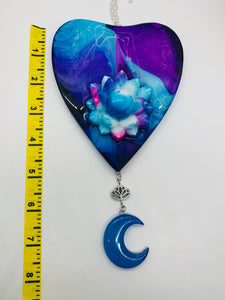 Purple, Teal and Pink Lotus Planchette Wall Hanging