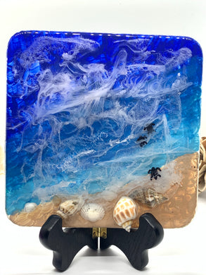 Ocean Scene Square Trinket Dish