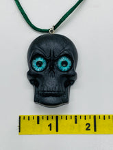 Load image into Gallery viewer, Black Skull With Eyes Rear View Mirror Charm