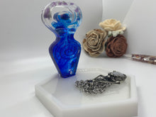Load image into Gallery viewer, Blue Swirl Triple Moon Goddess  Jewelry Dish