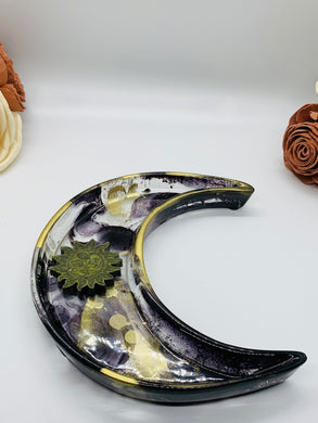 Black and Gold Moon Dish