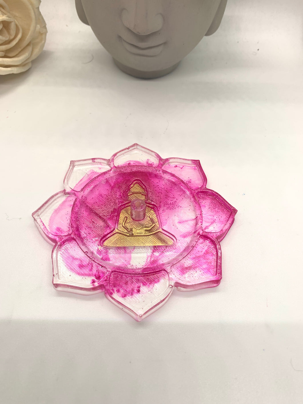 Pink Lotus Buddha Incense Burner
