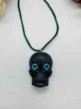 Load image into Gallery viewer, Black Skull With Eyes Rear View Mirror Charm