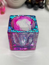 Load image into Gallery viewer, Magenta and Blue Glitter Votive