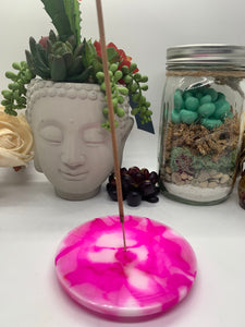 Pink and White  Flower of Life Incense Burner