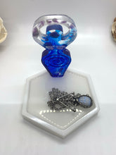 Load image into Gallery viewer, Blue Swirl Triple Moon Goddess  Jewelry Dish