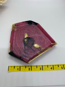 Red Black and Gold Polygon Trinket Dish