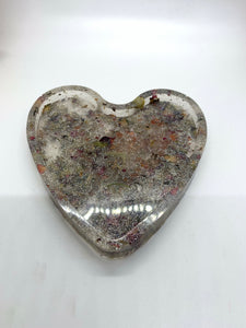 Flower Filled Heart Shaped Jewelry/Trinket Dish