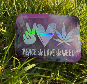 “Peace, Love, Weed” Pocket Roller Tray
