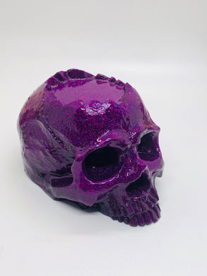 Magenta Skull Tea light Holder