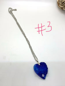 Heart/Planchette Druzy Pendant Necklaces