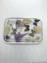 Load image into Gallery viewer, Flower and Butterfly Rectangle Trinket Dish