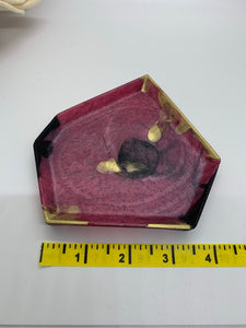 Red Black and Gold Polygon Trinket Dish