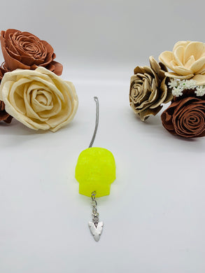 Yellow Skull Rear View Mirror Charm