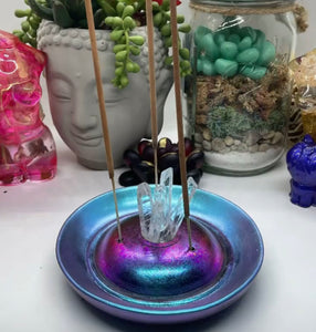 Color Shifting Crystal Incense Burner Dish